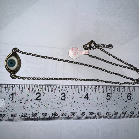 22 1/4" Brass All Seeing Eye Necklace - Picture 9 of 9